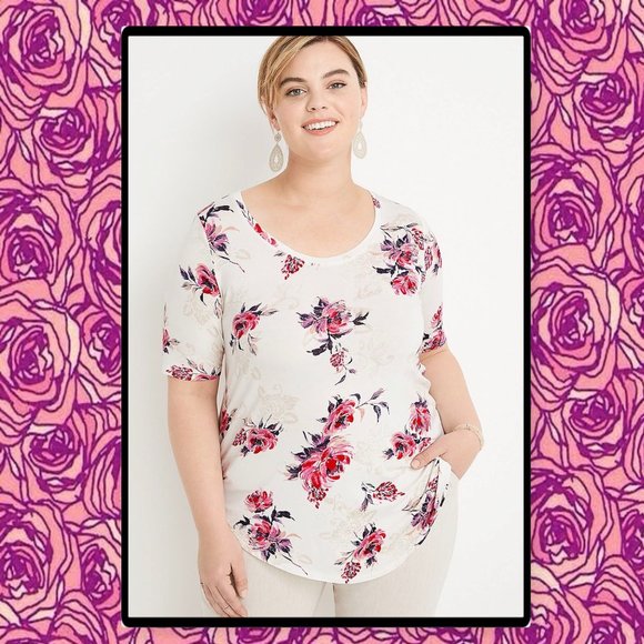 Maurices Plus Size Flawless Floral Tunic Tee 3X - Picture 2 of 10